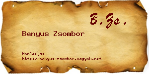 Benyus Zsombor névjegykártya